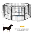 Eight-Panel Steel Dog Playpen with Door – Black, 80cm High