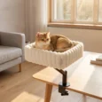 Clamp-On Rotating Cat Bed – White, 35cm
