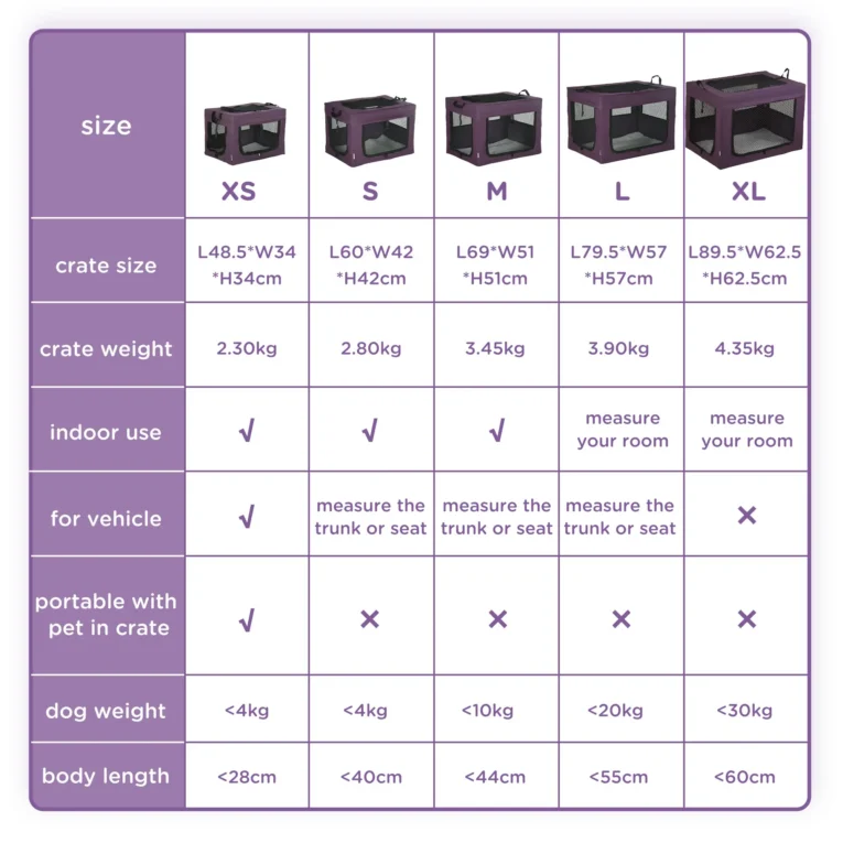 Folding Fabric Pet Carrier – Purple, 60 × 42 × 42cm Folding Fabric Pet Carrier – Purple, 60 × 42 × 42cm