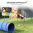 Eight-Piece Dog Agility Set with Tunnel, Weave Poles and Jumps