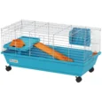 Small-Pet Habitat with Wheels and Water Bottle – Blue