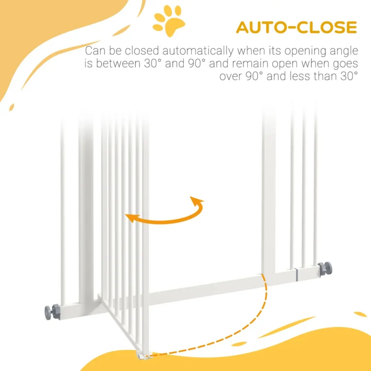 Adjustable Dog Gate – White, 94cm High, 74–87cm