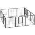Twelve-Panel Dog Playpen with Two Gates – Black, 60cm High