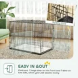 Folding Two-Door Dog Crate with Cushion – Black, 90cm