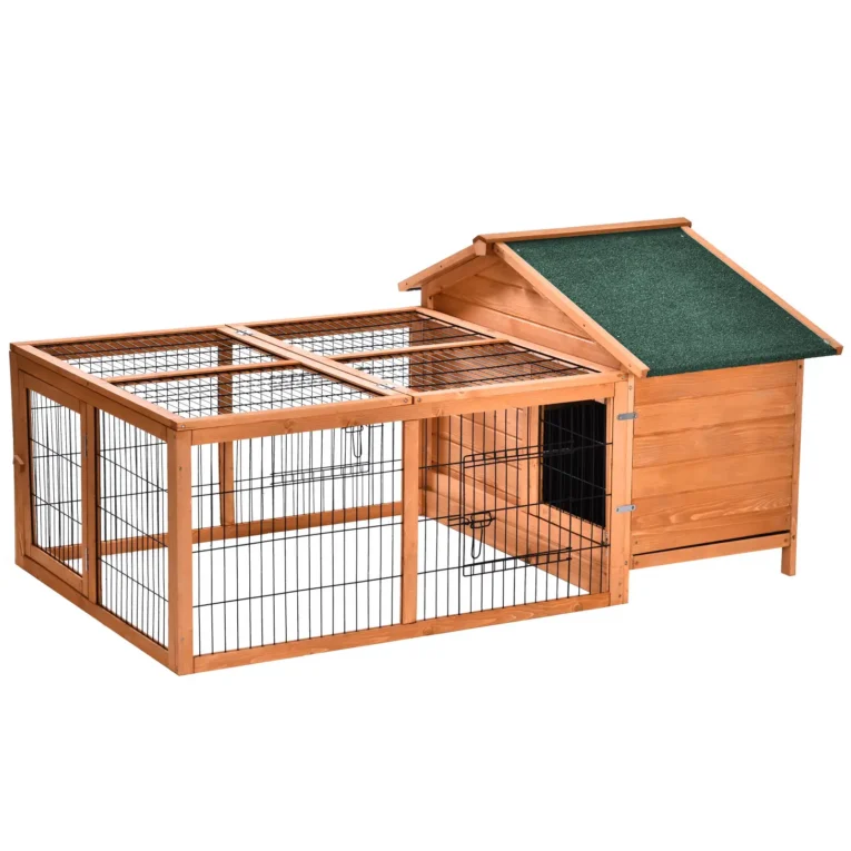 Wooden Rabbit Hutch Pet House 146x95cm – Golden Red
