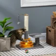 Compact Cat Activity Tower with Scratching Post – Grey, 56cm