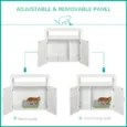 Cat Litter Cabinet with Adjustable Divider – White, 76cm