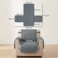 Pet Furniture Protector with Straps and Pockets – Grey, 192 × 177cm