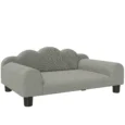 Raised Pet Sofa with Padded Back and Arms – Grey, 66cm