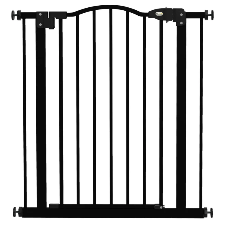 Metal Dog Gate – Black, 74–80cm