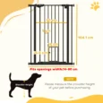 Extra-Tall Pet Gate with Cat Door – Black, 74–80cm