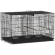 Divided Bird Cage with Four Perches and Feeders – Black, 76cm