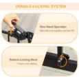 Extra-Tall Pet Gate with Cat Flap – Black, 74–101cm