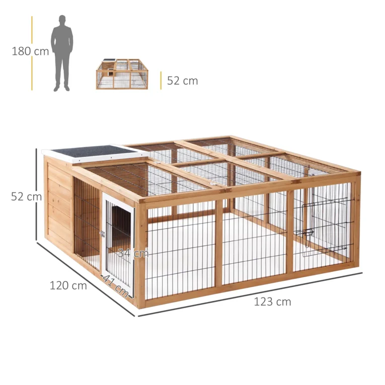 Rabbit Hutch Bunny Cage Open Top 123x120cm – Yellow