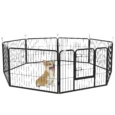 Eight-Panel Metal Dog Exercise Pen – Grey, 60cm