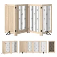Four-Panel Folding Dog Gate with Door – Oak Tone, 91.5cm High