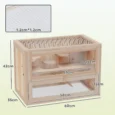 Wooden Hamster Cage 60x35x42cm Small Animals – Natural Wood Finish