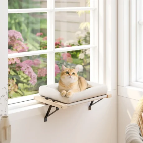 Adjustable Radiator Cat Hammock with Cushion – Cream, 50cm