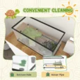 Glass Turtle Tank with Basking Platform and Drain Hose – 50L