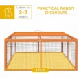 Folding Wooden Small Animal Run with Opening Top – Orange, 110cm