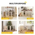 Four-Panel Folding Pet Gate with Door – Oak Tone, 70cm High