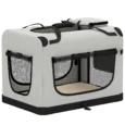 Soft Pet Carrier with Washable Cushion – Light Grey, 90 × 58 × 64cm