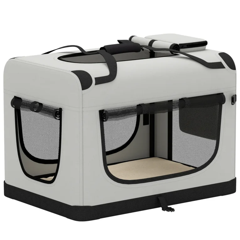 Soft Pet Carrier with Washable Cushion – Light Grey, 90 × 58 × 64cm Soft Pet Carrier with Washable Cushion – Light Grey, 90 × 58 × 64cm