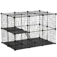 39-Panel Modular Small Animal Enclosure with Ramps – Black