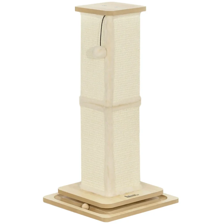 Sisal Cat Scratching Post with Ball Tracks – Oak Tone, 67cm
