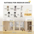 Four-Panel Folding Dog Gate with Door – Oak Tone, 91.5cm High