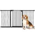 Wide Dog Gate with Three Extensions – Black