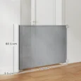Retractable Fabric Pet Gate – White and Grey, 115cm