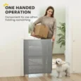 Retractable Fabric Pet Gate – White and Grey, 115cm