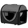 Folding Soft Pet Carrier with Mesh Windows – Black, 46cm