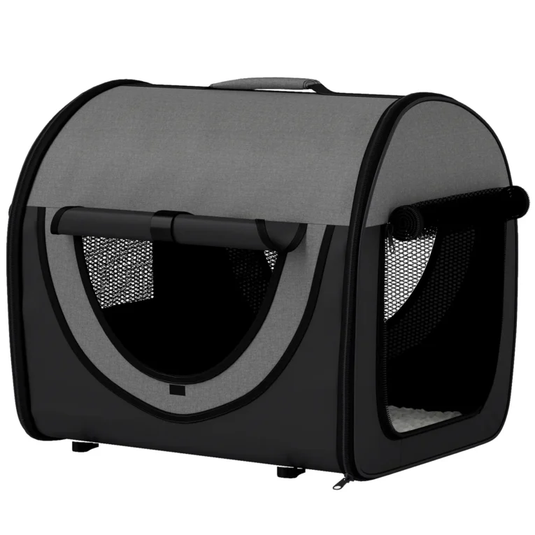 Folding Soft Pet Carrier with Mesh Windows – Black, 46cm