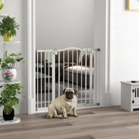 Dog Gate with Extension – White, 78cm High