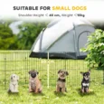Eight-Panel Folding Dog Playpen with Ground Stakes – Green, 60cm