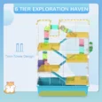 6-Tier Hamster Cage with Tubes and Accessories – Light Blue