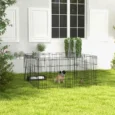 Dog Playpen Eight-Panel Metal Fence – Black