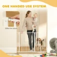 Adjustable Walk-Through Dog Gate – White, 75–115cm