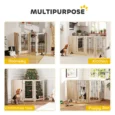 Four-Panel Folding Dog Gate with Door – Oak Tone, 91.5cm High