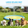 Dog Splash Pad Pet Bath Pool Outdoor Water Game – Blue, Yellow