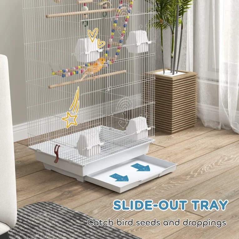 Bird Cage 46L x 36W x 100H cm – White