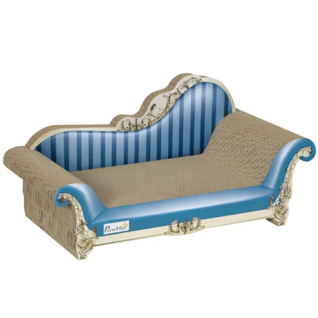 Cardboard Cat Scratching Lounger with Catnip – Blue, 57cm