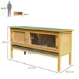 Outdoor Rabbit Hutch 115x44cm Openable Roof – Yellow and Green