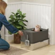 Stainless Steel Enclosed Cat Litter Box – Dark Grey