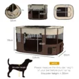 Folding Fabric Pet Playpen – Brown, 114cm
