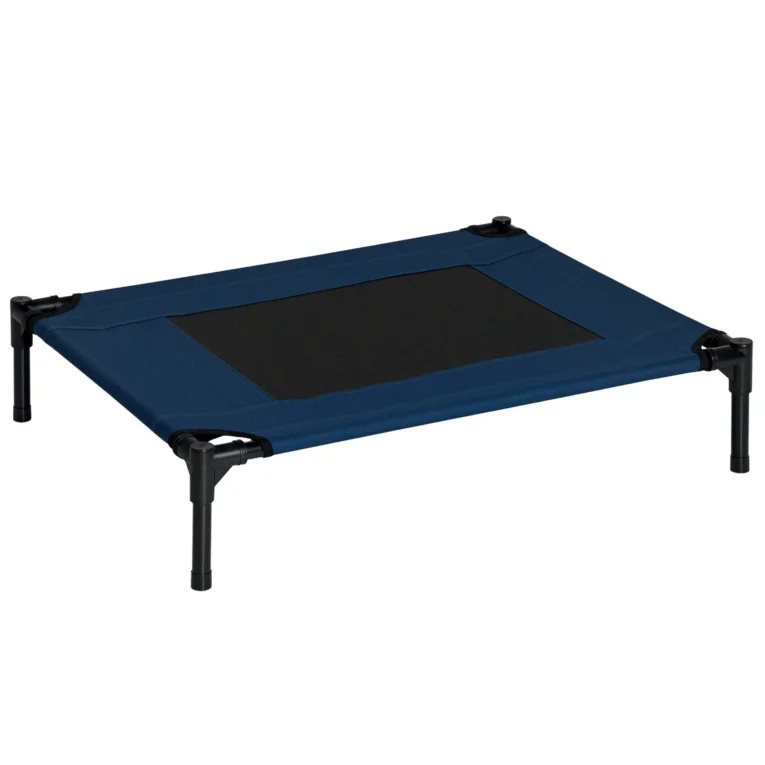 Elevated Dog Bed Portable Camping Cot Medium – Blue and Black