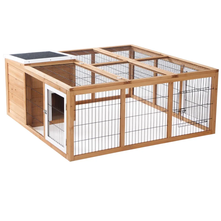 Rabbit Hutch Bunny Cage Open Top 123x120cm – Yellow