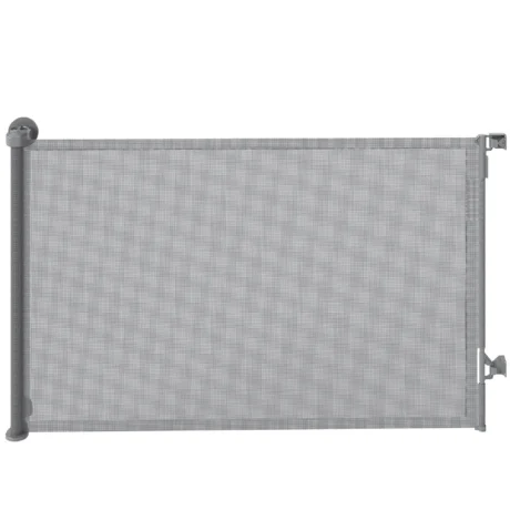 Retractable Mesh Dog Gate – Grey, Extends to 140cm